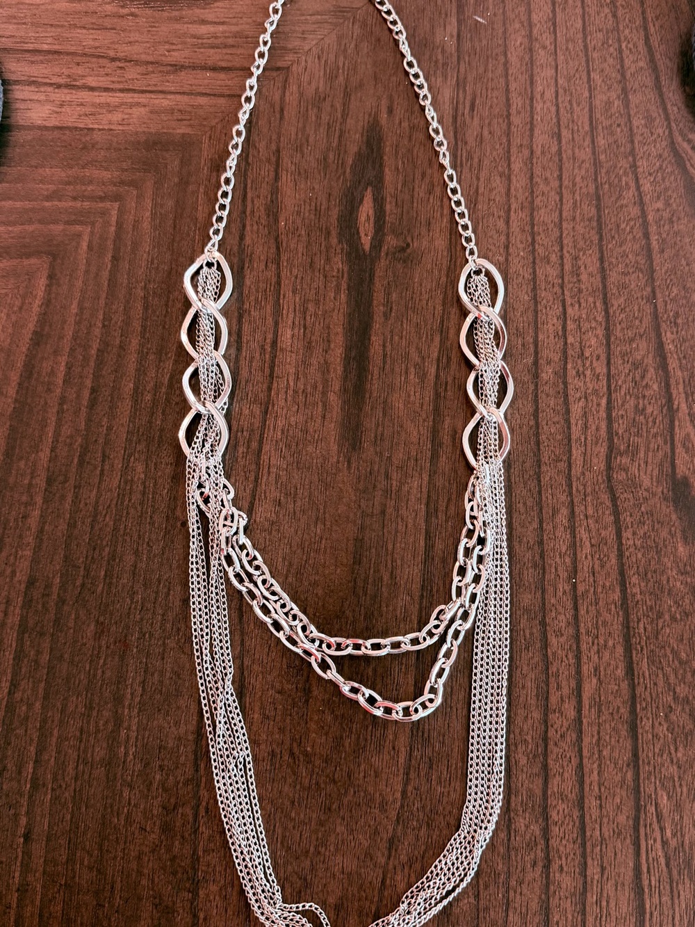 Express Silver-Tone Layered Chain Necklace